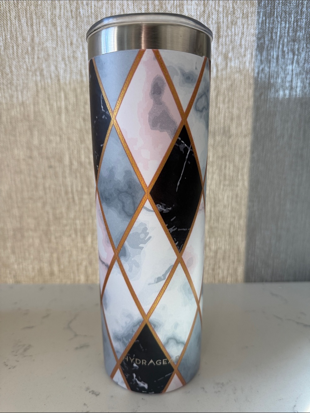 Hydragear Tumbler Pink Marble Diamond-Pattern